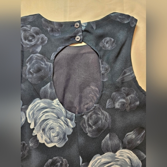 Johnnie M. Womens Blue Floral Sleeveless 2 Button Closure Maxi Dress Size 4 - Picture 11 of 12